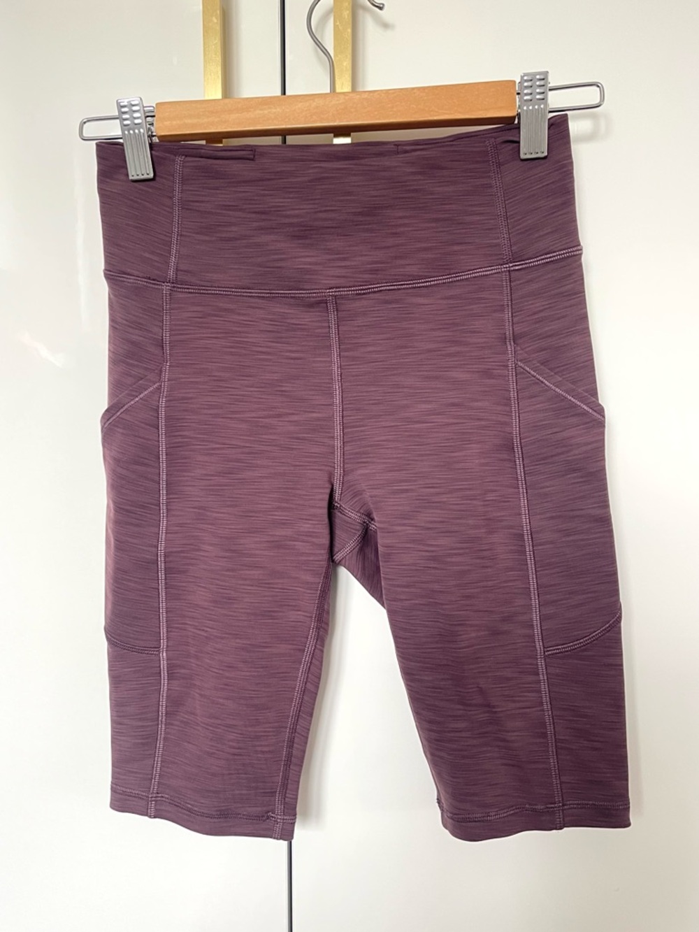 Lululemon High-Waist Biker Shorts in Plum Heather small
